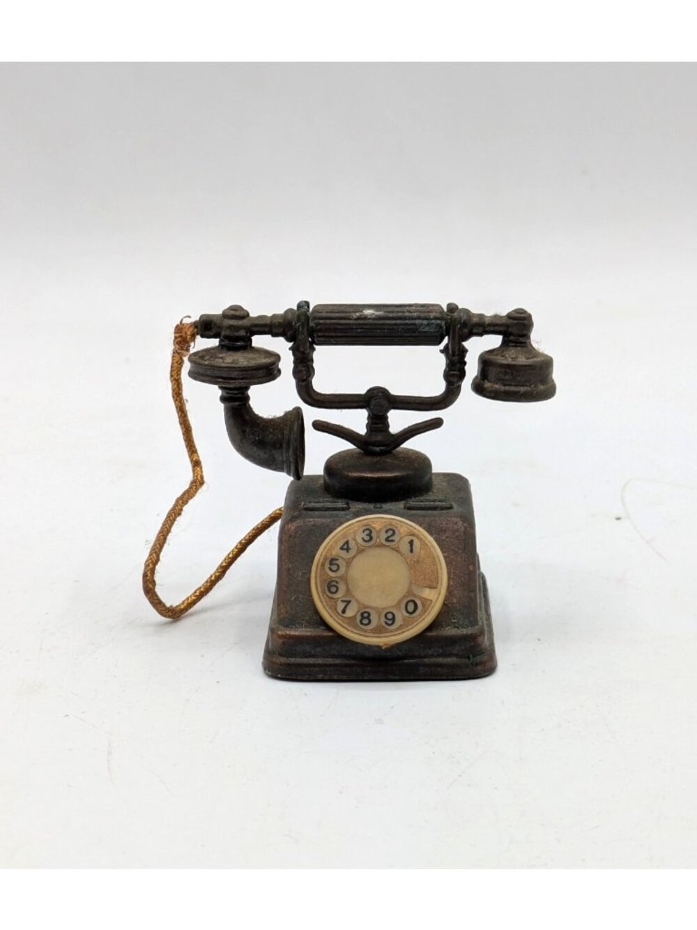 Vintage Durham Industries Die Cast Metal Miniature Fancy Old Fashioned Telephone